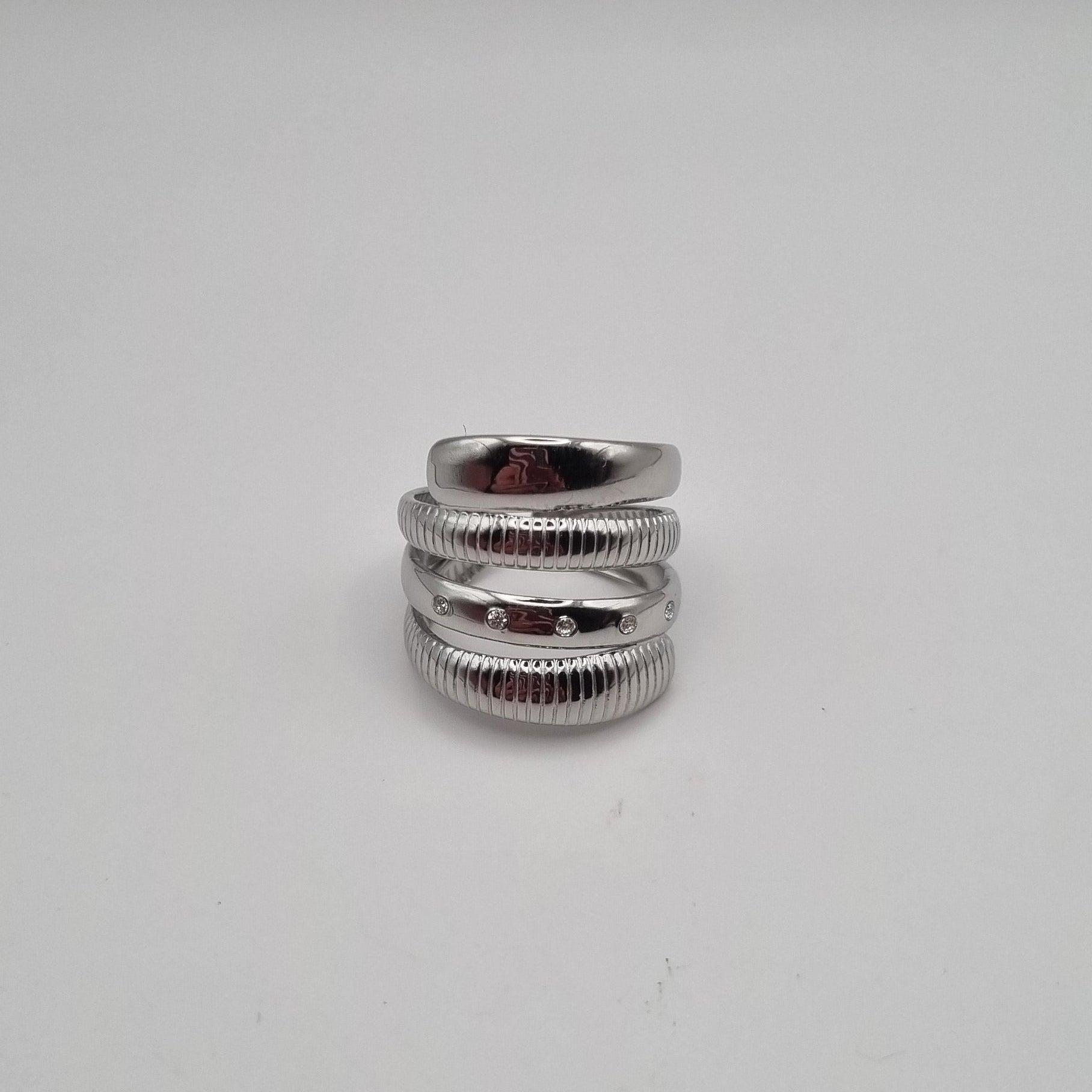 RVS ring meerlaangs BY SANNE verstelbaar zilver