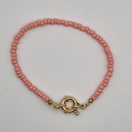 Armband met boeislot RVS BY SANNE roze