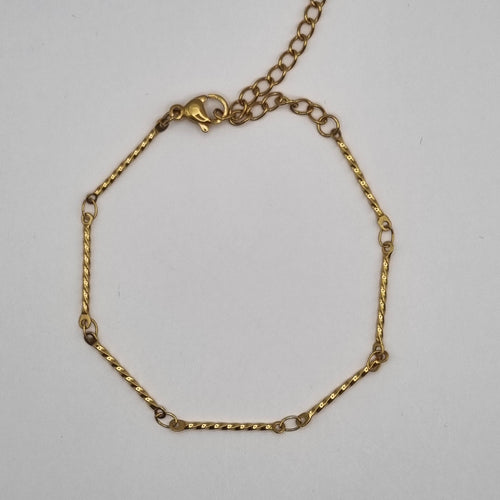 Armband staafjes BY SANNE RVS goud