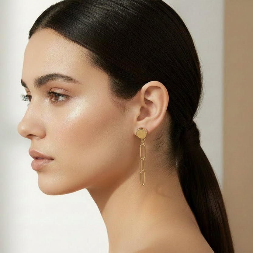 BY SANNE oorbellen met schakels goud