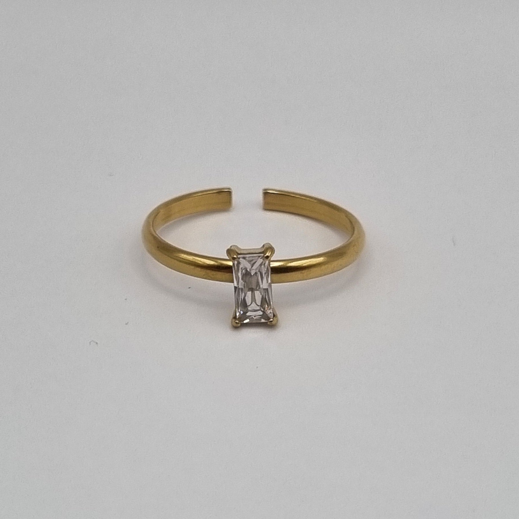 Geboortesteen ring juni RVS verstelbaar