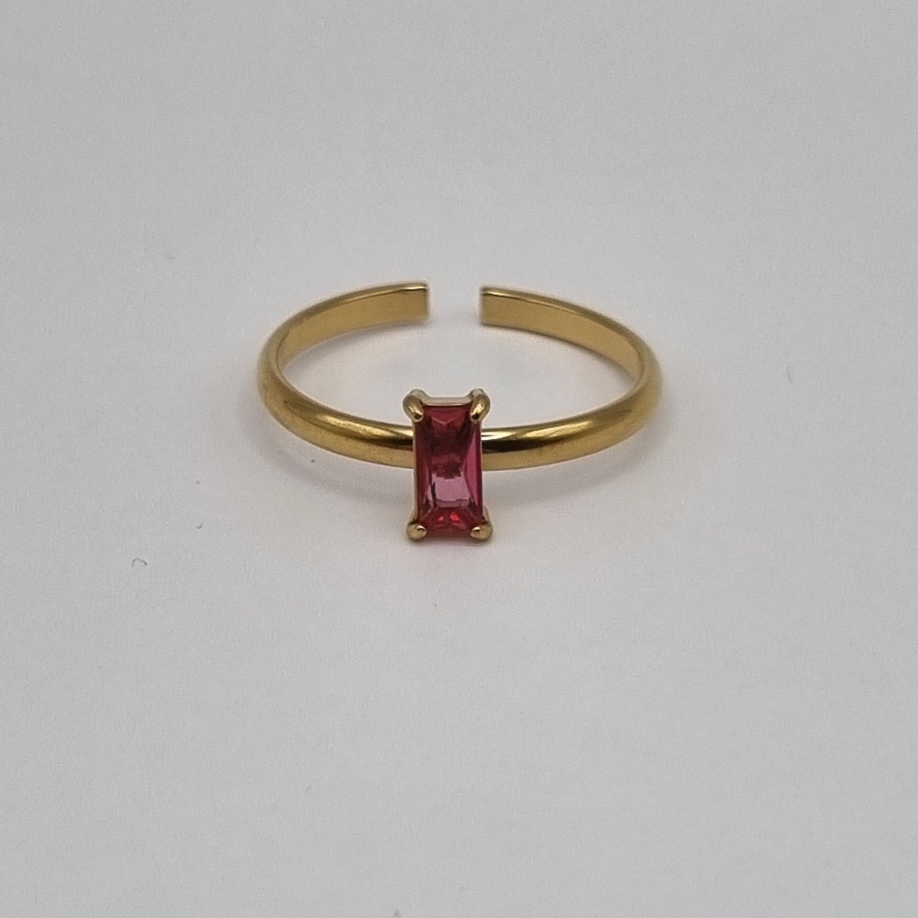 Geboortesteen ring oktober RVS verstelbaar