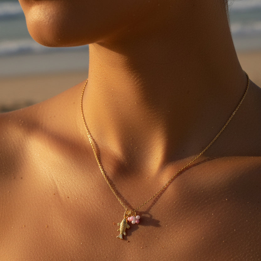Ketting Aqua BY SANNE goud model