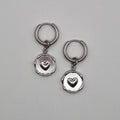 Oorringen met hanger zegel hart BY SANNE zilver