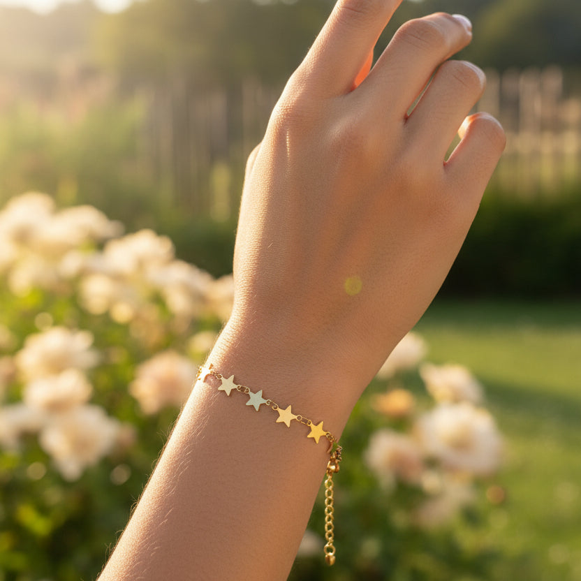 RVS amrband sterren BY SANNE goud model