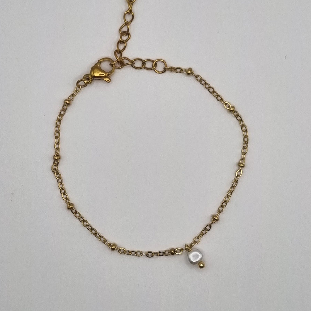 RVS armband met parel BY SANNE goud