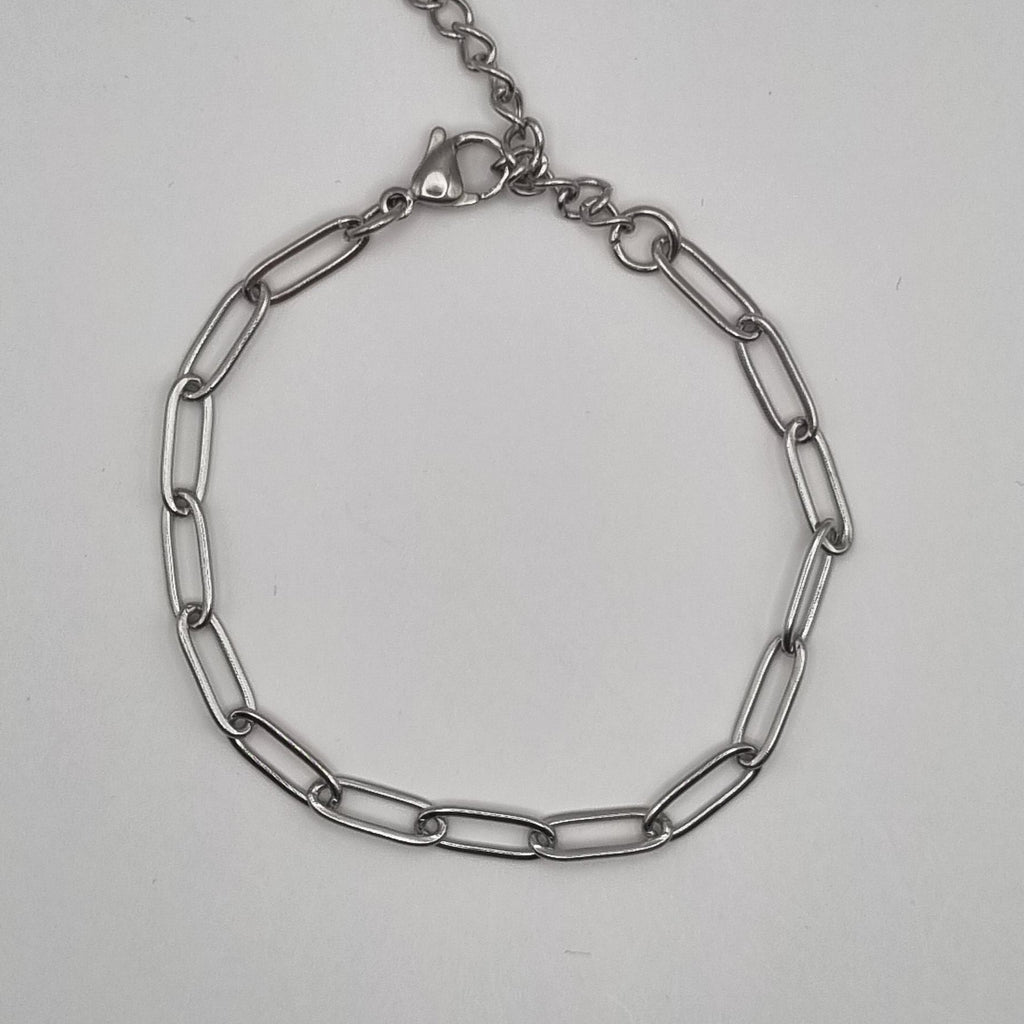 RVS paperclip chain armband BY SANNE zilver