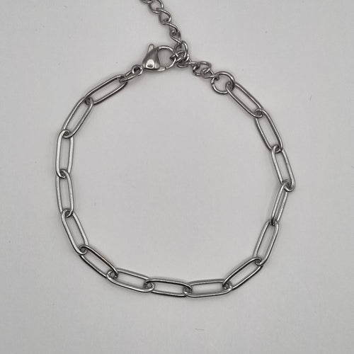 RVS paperclip chain armband BY SANNE zilver