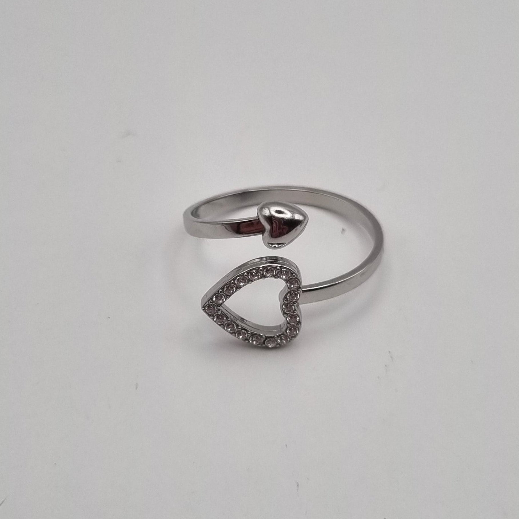RVS ring 2 hartjes BY SANNE zilver
