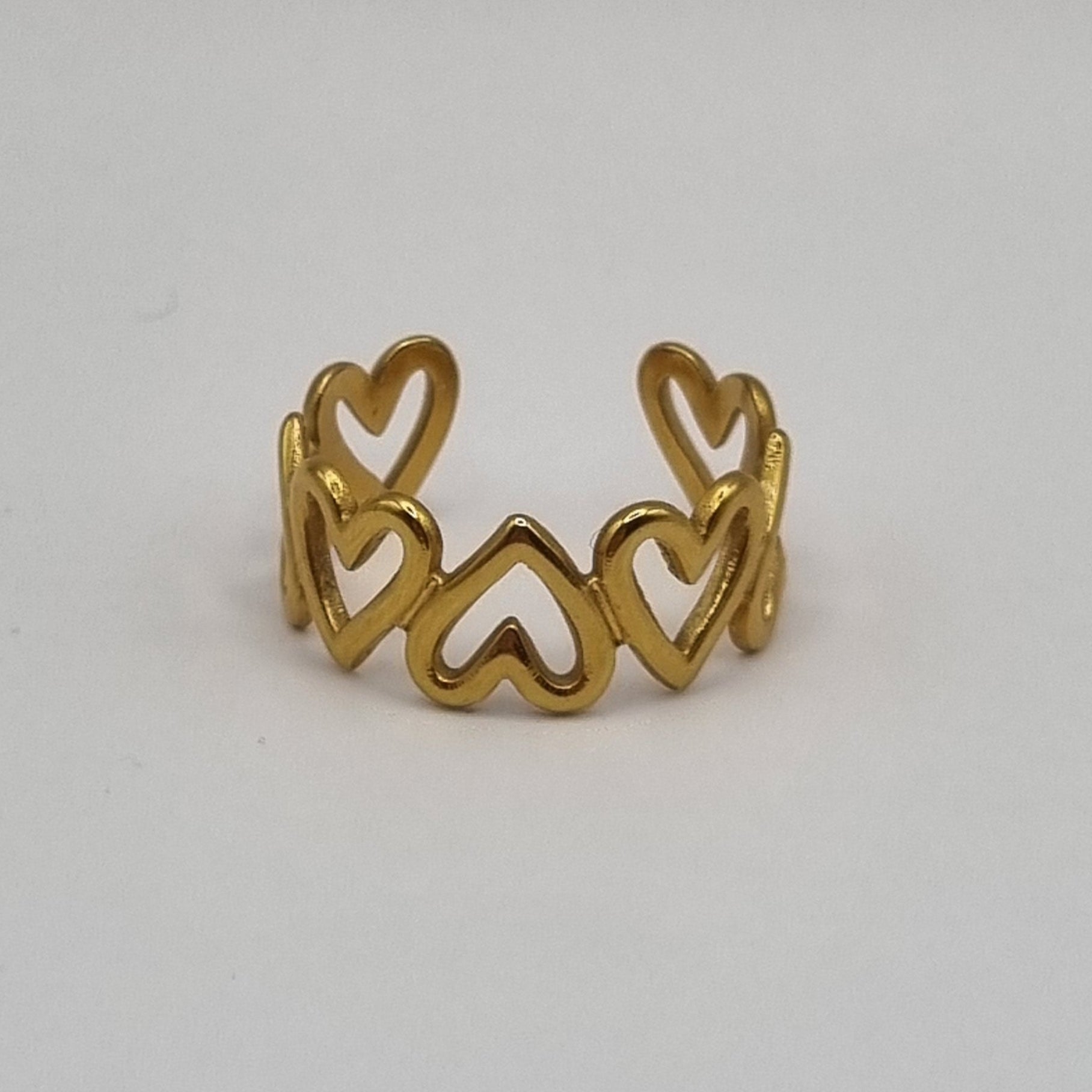 RVS ring hartjes goud BY SANNE