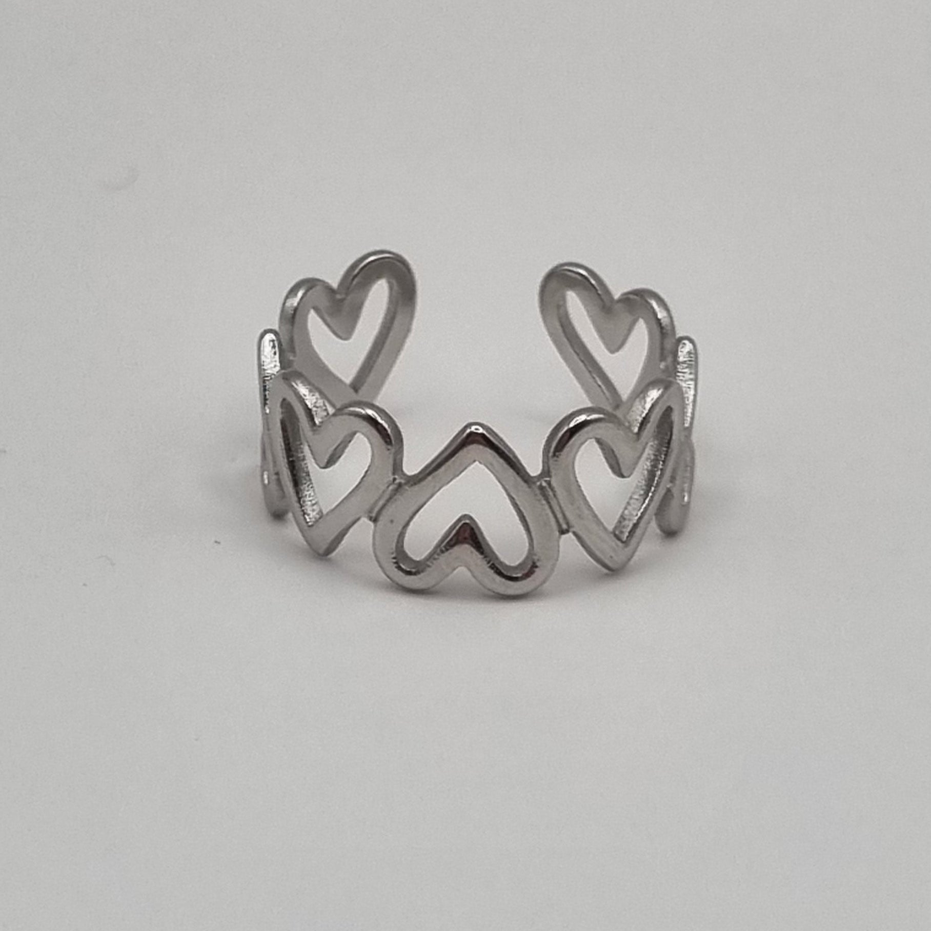 RVS ring hartjes zilver BY SANNE