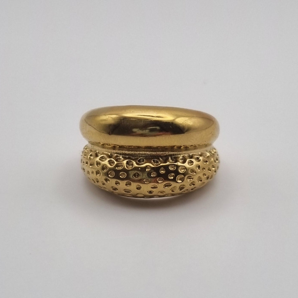 RVS ring statement verstelbaar Leopard By Sanne goud