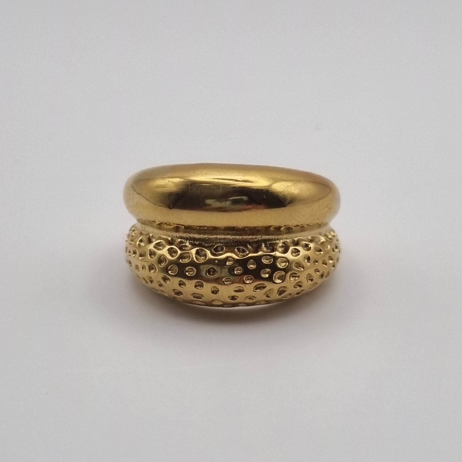 RVS ring statement verstelbaar Leopard By Sanne goud
