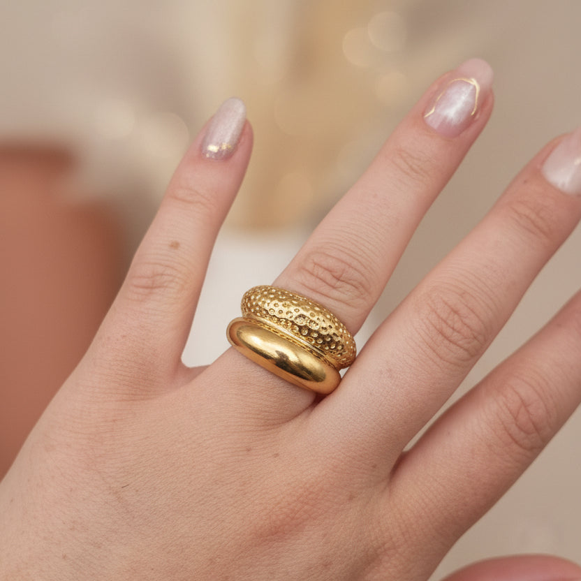 RVS ring statement verstelbaar Leopard By Sanne model