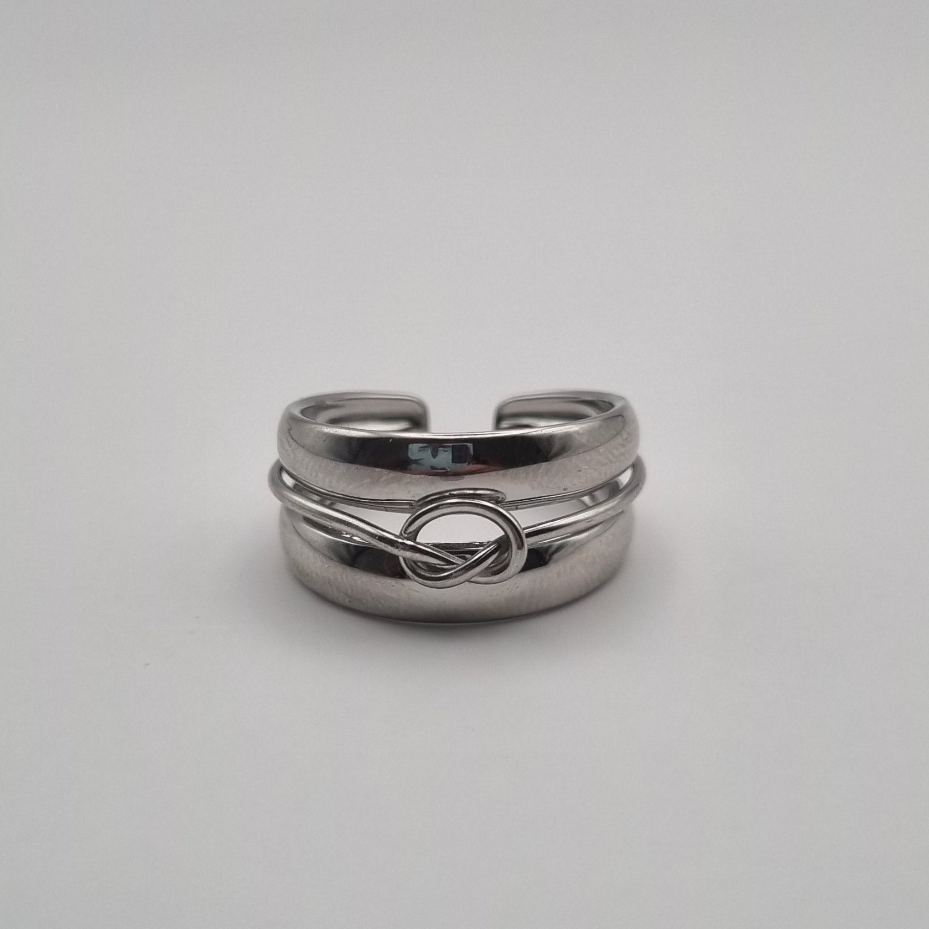 RVS ring verstelbaar Knoop By Sanne zilver