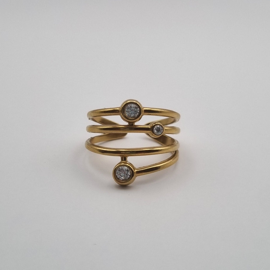RVS ring verstelbaar Layers By Sanne goud