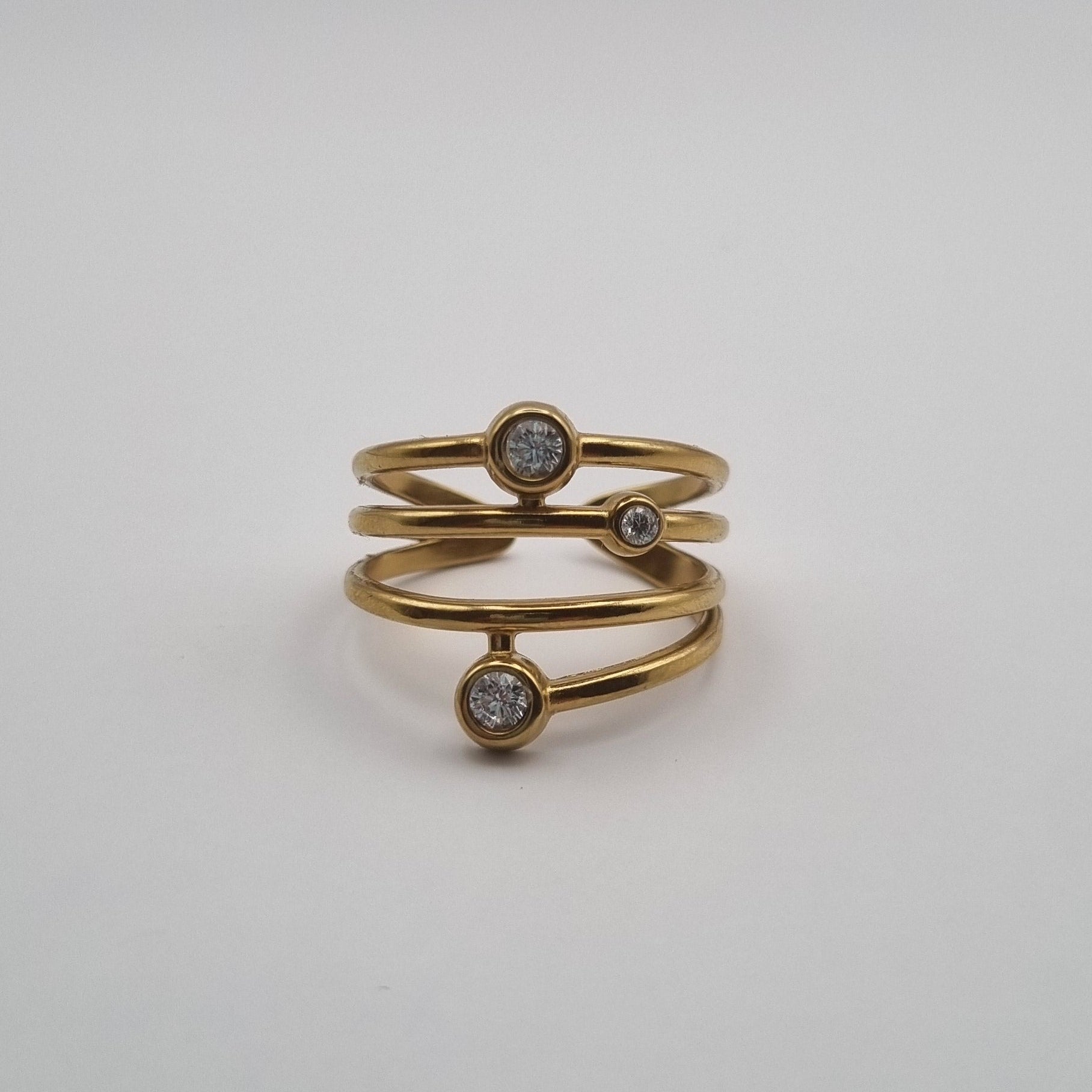 RVS ring verstelbaar Layers By Sanne goud