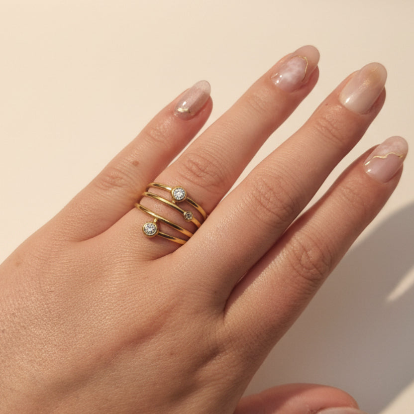 RVS ring verstelbaar Layers By Sanne model