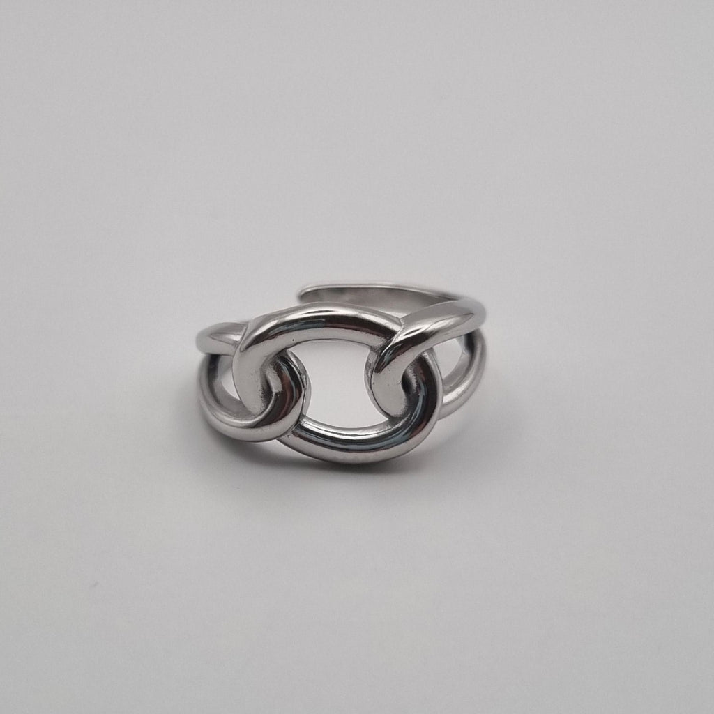 RVS ring verstelbaar Linked BY SANNE zilver
