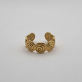 RVS ring verstelbaar Swirls BY SANNE goud