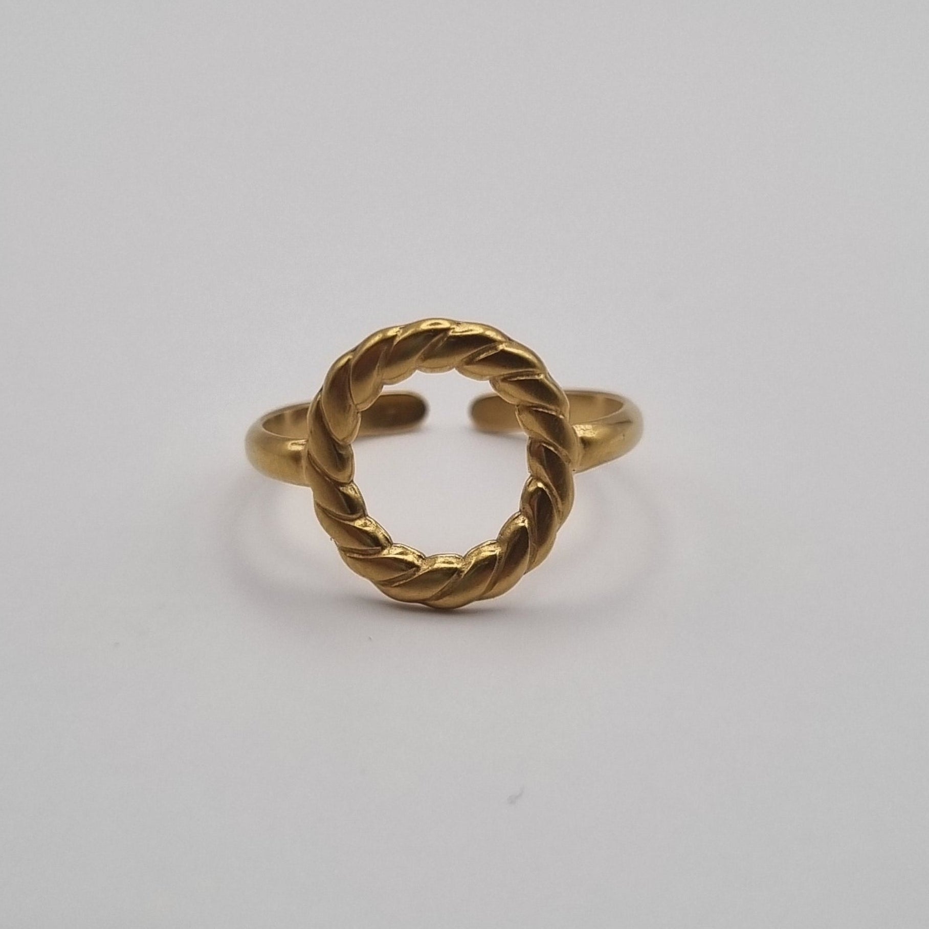 RVS ring verstelbaar Woven BY SANNE goud