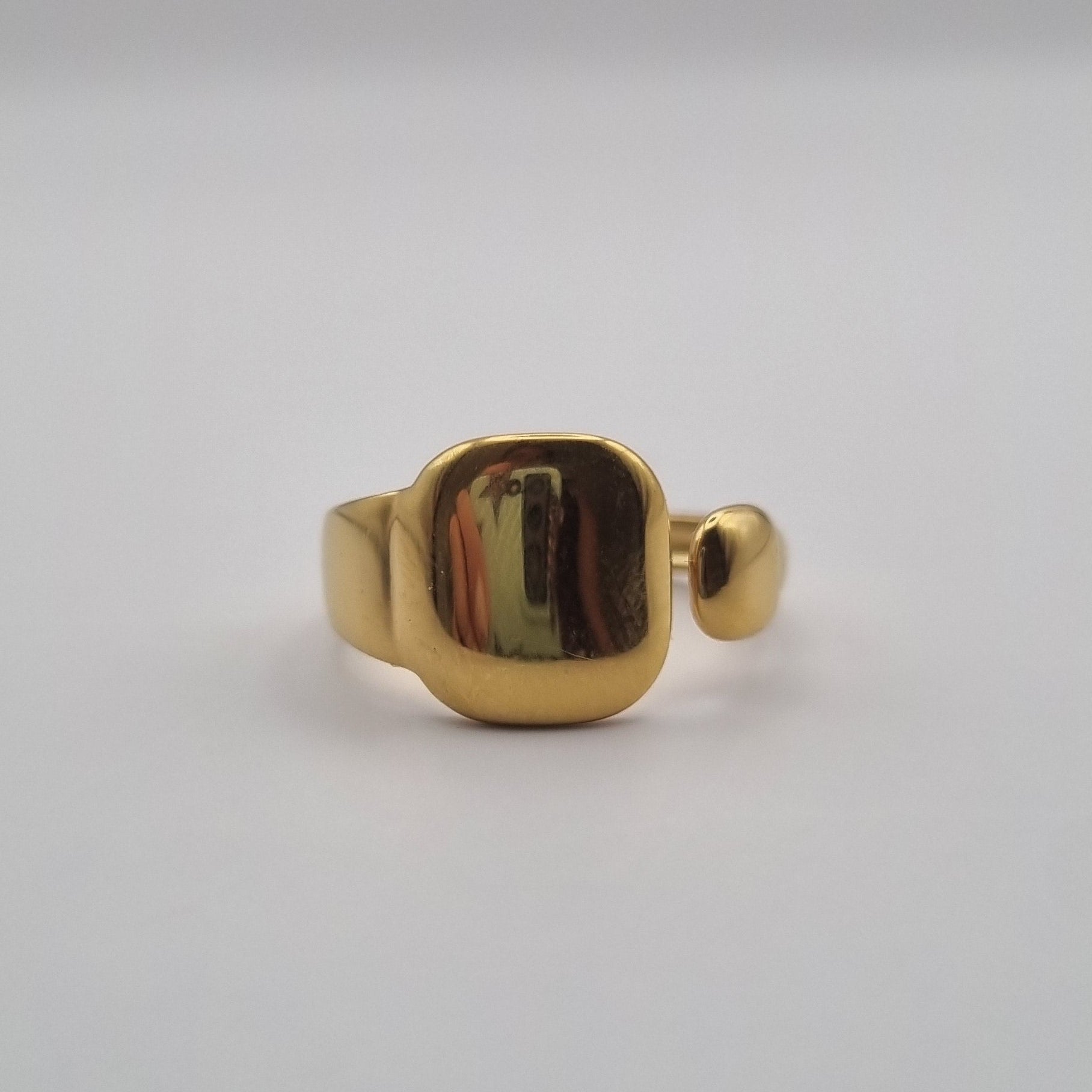 RVS ring verstelbaar vierkant BY SANNE goud