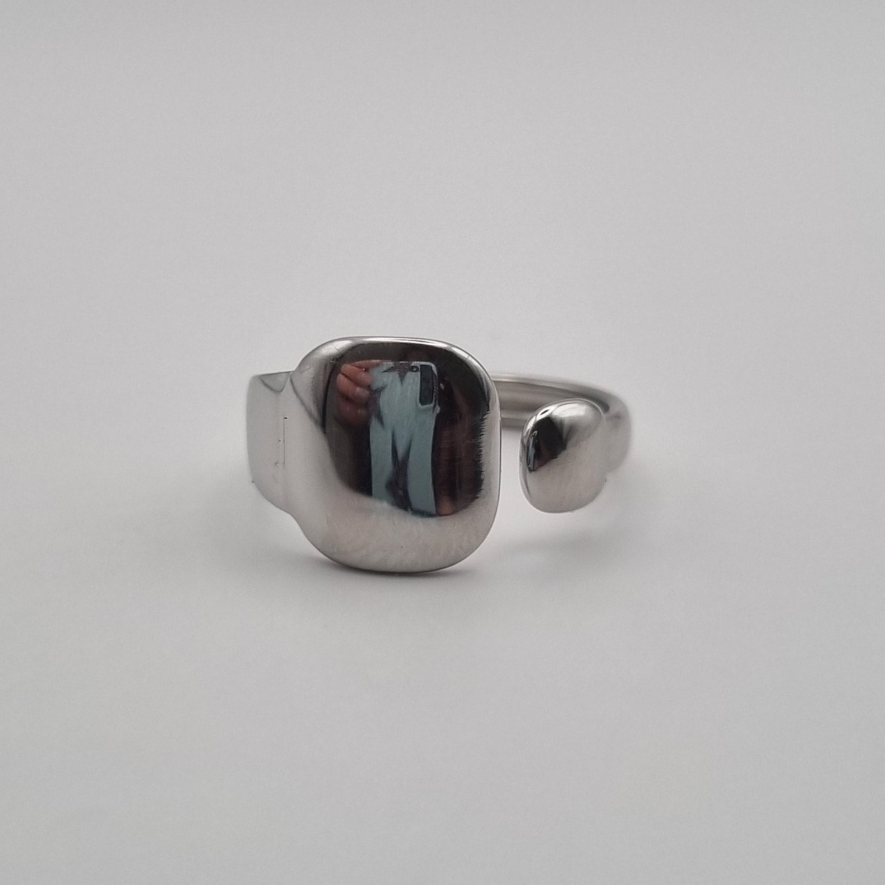 RVS ring verstelbaar vierkant BY SANNE zilver