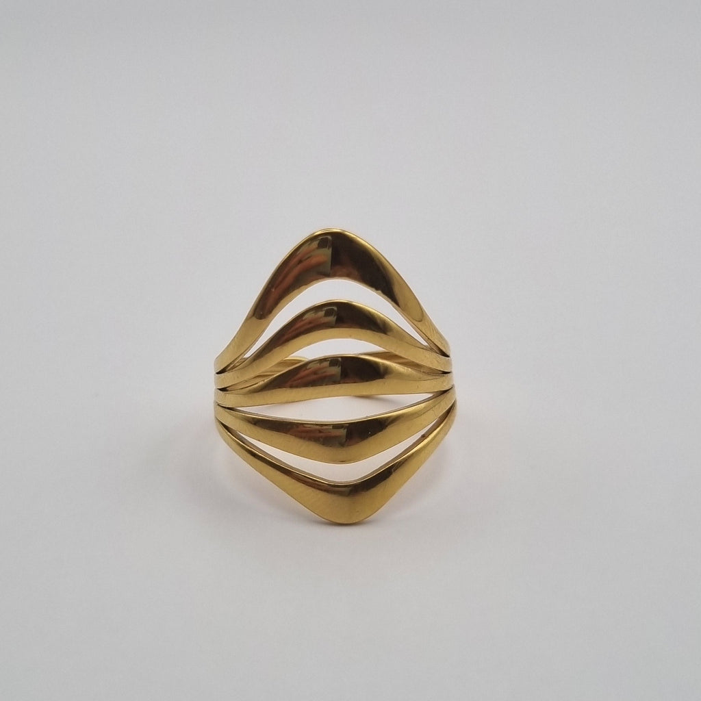 RVS statement ring Armour BY SANNE goud