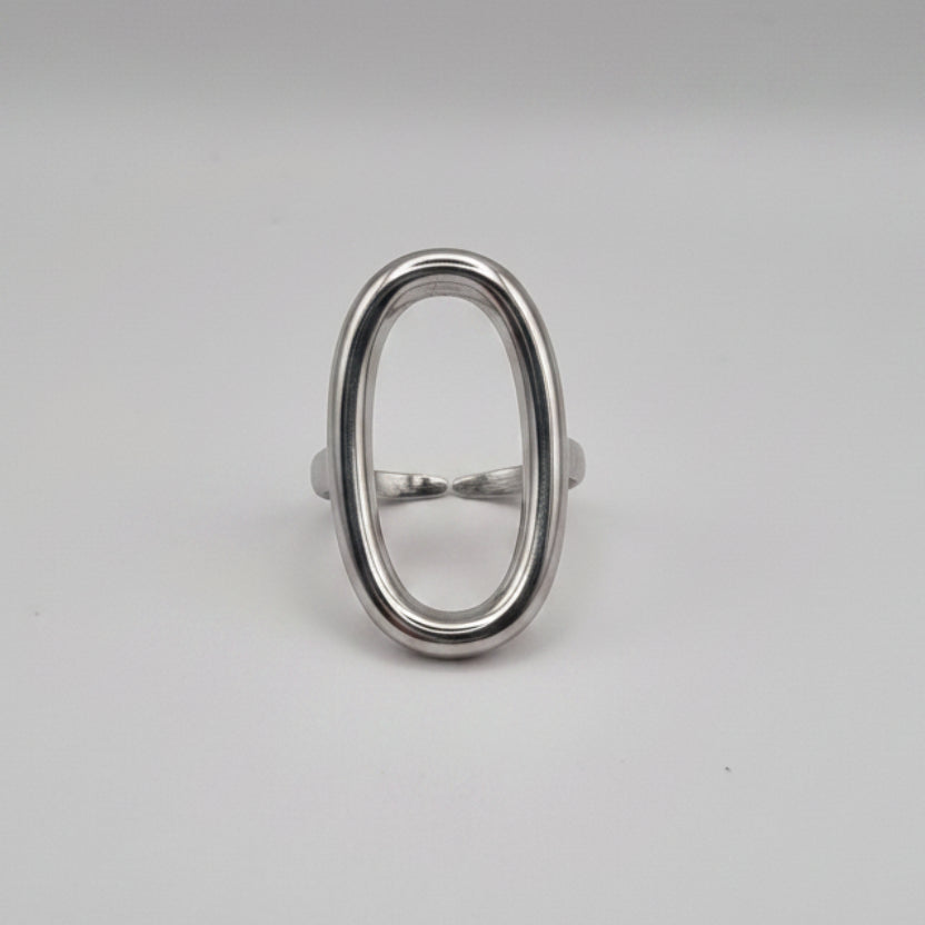 RVS statement ring  Oval BY SANNE zilver