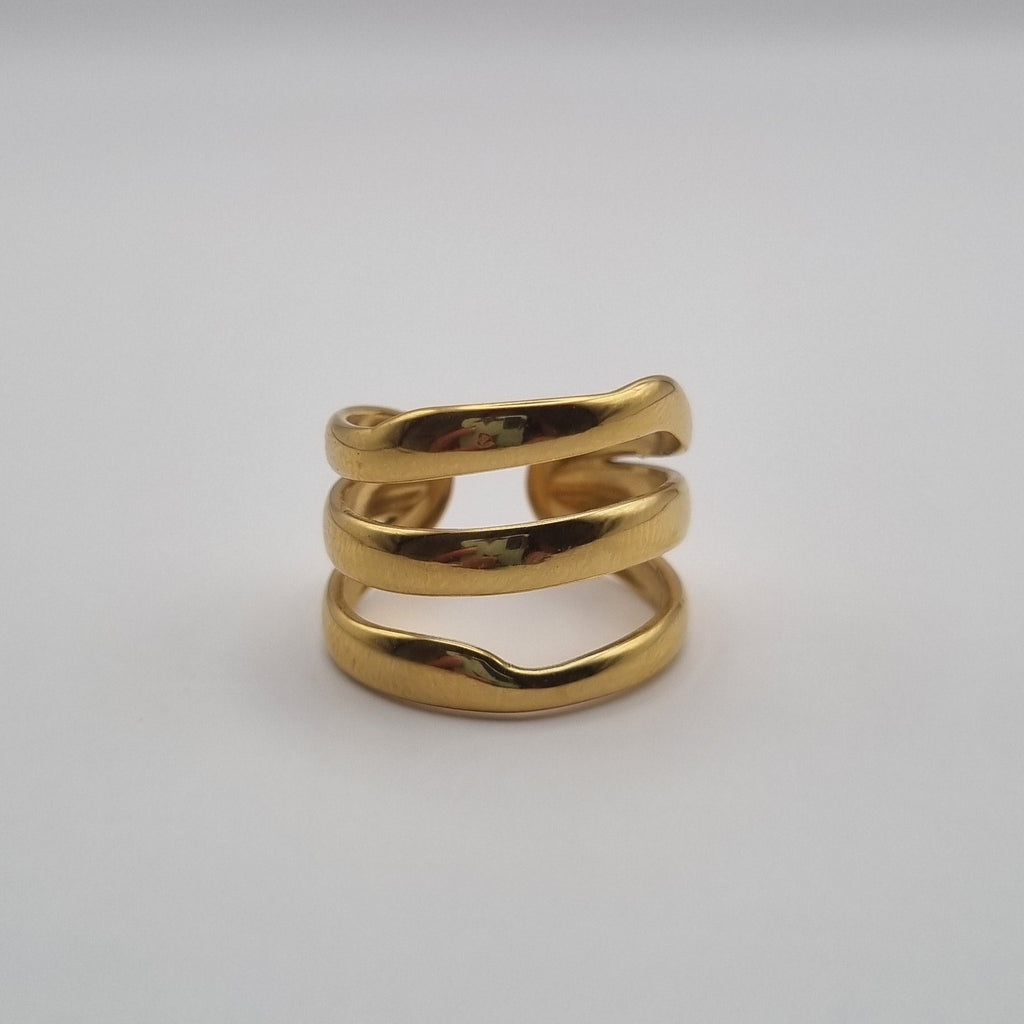 RVS statement ring Tricolore BY SANNE goud