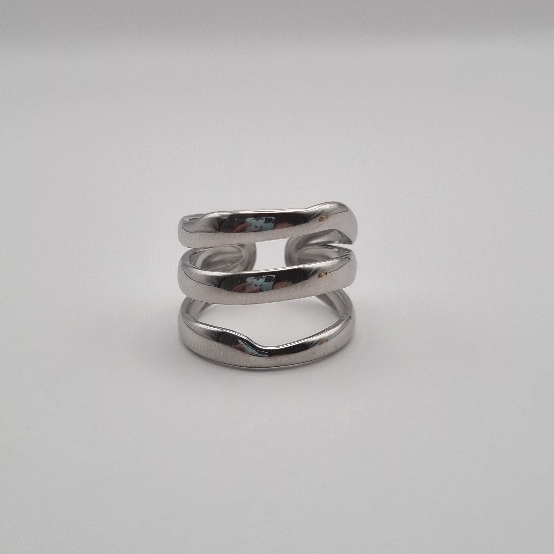 RVS statement ring Tricolore BY SANNE zilver