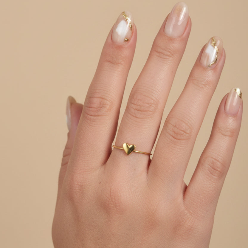 RVS verstelbare ring Small Heart BY SANNE model