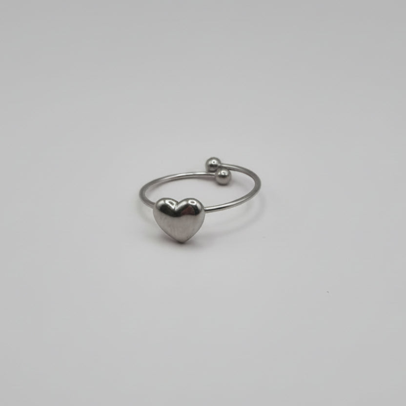 RVS verstelbare ring Small Heart BY SANNEzilver