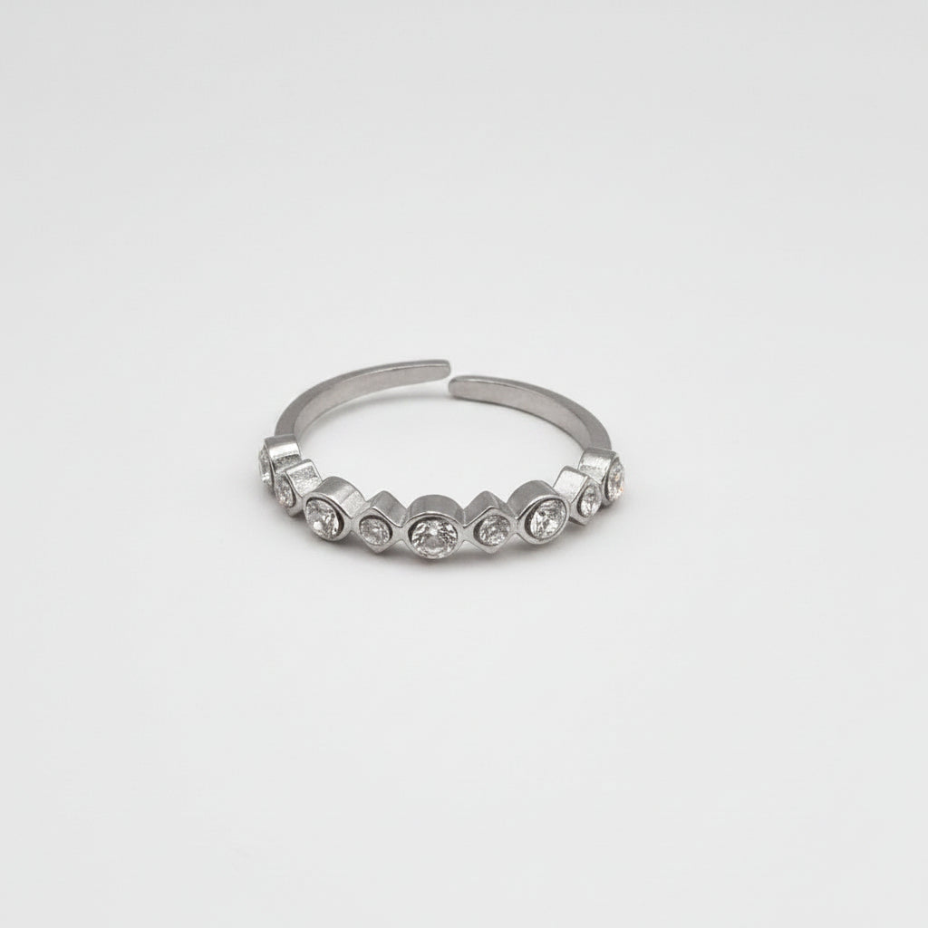RVS verstelbare ring Trinity zilver BY SANNE