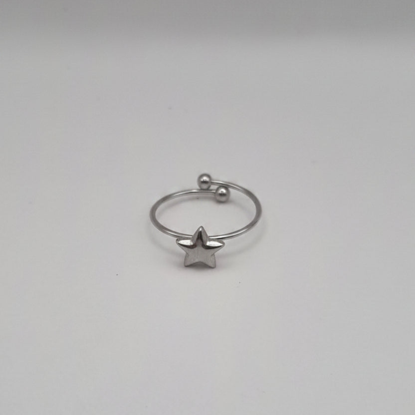 Rvs verstelbare ring Starstruck BY SANNE zilver