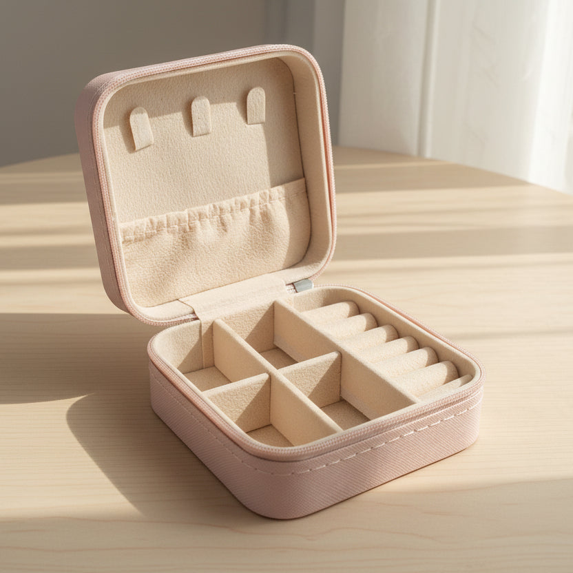 Sieraden doosje travel case BY SANNE roze