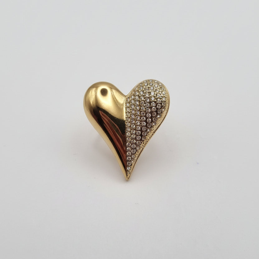 Statement ring hart BY SANNE RVS goud